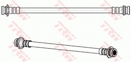 Гальмівная трубка/трос гнучка задній ліва/права (довжина 255мм, M10x1/M10x1) SUZUKI ALTO 1.0 01.09- TRW PHA565 (фото 1)