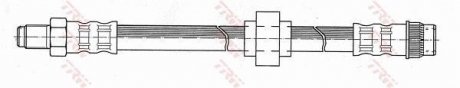 Тормозная трубка/трос гибкая передняя левая/правая (длина 410мм, M10x1/M10x1) RENAULT SAFRANE I, SAFRANE II, SPORT SPIDER 2.0-3.0 TRW PHB305