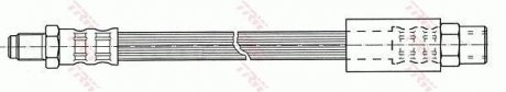 Тормозная трубка/трос гибкая задний левая/правая (длина 242мм, M10x1/M10x1) AUDI 100, 200, 80, A4, V8 1.8-4.2 08.83-09.01 TRW PHB319 (фото 1)
