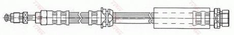 Тормозной шланг, передняя левая/правая (длина 520мм, M10x1/M10x1) FORD FIESTA V, FUSION 1.25-1.6D 11.01-12.12 TRW PHB438 (фото 1)