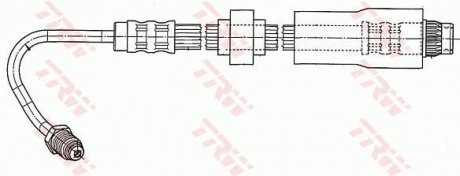 Гальмівная трубка/трос гнучка задній права (довжина 320мм, M10x1/M10x1) RENAULT KANGOO, KANGOO EXPRESS 1.6/1.9D 10.01- TRW PHB543
