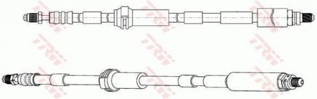 Гальмівная трубка/трос гнучка передня права (довжина 473мм, M10x1/M10x1) FORD KA 1.3 09.96-11.08 TRW PHC313 (фото 1)