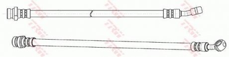 Тормозная трубка/трос гибкая задняя левая (длина 373,5мм, 10мм, M10x1) HYUNDAI TUCSON; KIA SPORTAGE 2.0/2.0D/2.7 08.04- TRW PHD1123 (фото 1)
