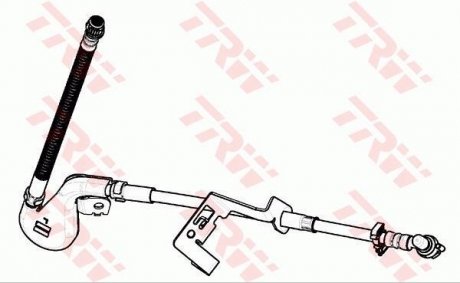 Тормозная трубка/трос гибкая передняя левая (длина 275мм/225мм, M10x1, кожух) CITROEN C5 III, C6; PEUGEOT 407, 407 SW 1.6-3.0 05.04- TRW PHD1133 (фото 1)