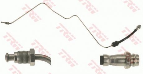 Тормозной шланг, задний левый (длина 180мм, M10x1/M10x1) FORD GALAXY II, MONDEO IV, S-MAX 1.6-2.5 05.06-06.15 TRW PHD1157 (фото 1)