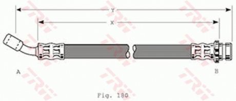 Тормозная трубка/трос гибкая задний левая/правая (длина 225мм, 10мм, F10x1/M10x1) NISSAN MICRA II 1.0-1.5D 08.92-02.03 TRW PHD200