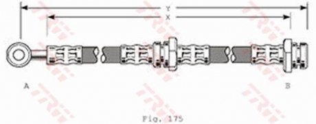 Тормозная трубка/трос гибкая передняя левая (длина 520мм, 10мм, M10x1/M10x1) SUBARU IMPREZA, LEGACY I, LEGACY II 01.89-12.00 TRW PHD216