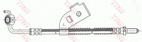 Тормозной шланг, передняя левая (длина 425мм, 10мм, M10x1) FORD ESCORT '91 EXPRESS, ESCORT V, ORION III TRW PHD341 (фото 1)