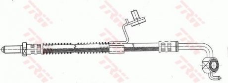 Тормозной шланг, задний левая/правая (длина 425мм, 10мм, M10x1, кожух) FORD ESCORT '91 EXPRESS TRW PHD344