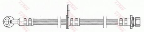 Гальмівная трубка/трос гнучка задній ліва (довжина 425мм, 10мм, M10x1/M10x1) HONDA ACCORD VI 1.6-2.3 10.98-06.03 TRW PHD449 (фото 1)