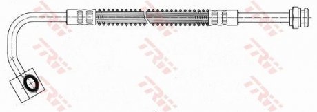 Гальмівная трубка/трос гнучка передня права (довжина 475мм, 10,5мм, M10x1/M10x1) KIA RETONA, SPORTAGE 2.0/2.0D 04.94- TRW PHD451 (фото 1)