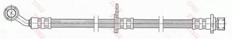 Тормозной шланг, передняя правая (длина 575мм, 10мм, M10x1, кожух) HONDA CIVIC VII 1.4-2.0 12.00-09.05 TRW PHD463 (фото 1)