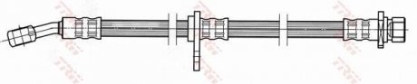 Гальмівная трубка/трос гнучка задній ліва (довжина 485мм, 10мм, M10x1, кожух) HONDA CIVIC VII 1.4-2.0 02.01-12.05 TRW PHD465 (фото 1)