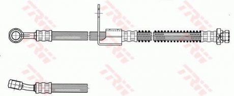 Тормозная трубка/трос гибкая передняя левая/правая (длина 520мм, 10,19мм, M10x1, кожух) HYUNDAI ACCENT II 1.3-1.6 01.00-11.05 TRW PHD958 (фото 1)