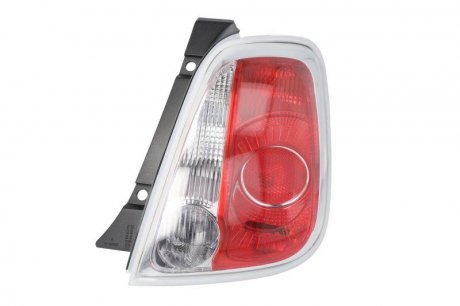 Задний фонарь правый (цвет поворота белый, цвет стекла красный, хром) FIAT 500 01.07-08.15 TYC 11-11283-01-2