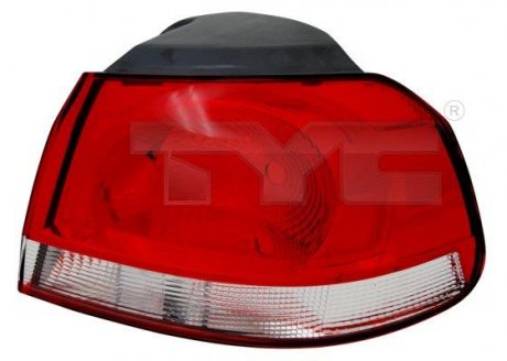 Задній ліхтар правий (зовнішн, колір повороту білий, колір скла червоний) Volkswagen GOLF Хетчбек 10.08-11.13 TYC 11-11433-01-2