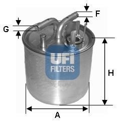 Фильтр топливный AUDI A8 3.0-4.2 TDI 03-10 (OE) (пр-во) UFI 24.002.00 (фото 1)