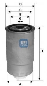 Фото автозапчасти паливний фільтр UFI 24.H2O.08