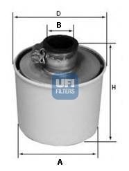 Воздушный фильтр; Воздушный фильтр, компрессор - подсос воздуха UFI 27.091.00 (фото 1)