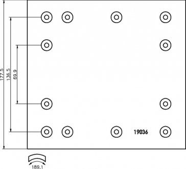 Комплект гальмівних накладок, WVA 19036/19037 (2й ремонт) (з заклепками) Ulltimate JA19036-2 (фото 1)