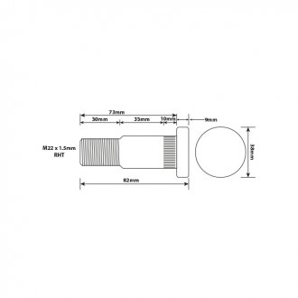 Фото автозапчасти болт колеса TRAILOR, FRUEHAUF, SMB M22x1.5x73mm Universal Components A5847