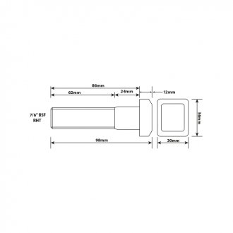 Фото автозапчастини шпилька колісна 7/8"x11мм BSF RHT 86мм UH Universal Components SCWB0004