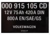Акумуляторна батарея AGM 75АН/420А VAG 000915105CD (фото 2)