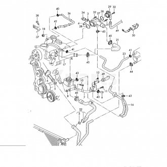 Шланг резиновой системы охлаждения AUDI A4, A6; SKODA SUPERB I; Volkswagen PASSAT 1.9D/2.0D 08.98-03.08 VAG 038 121 473