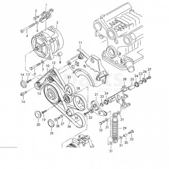 Втулка кріплення ролика паска приводного 2,5 TDI Audi/VW VAG 059145124