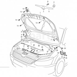 Фото автозапчастини замок капота Fabia new/Roomster VAG 5J0823480C