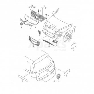 Фото автозапчастини решітка радіатора VAG 5N08536659B9