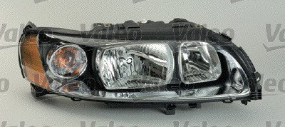 Фара права (H7/H9, електр, з моторчиком, галоген; з лампочкою, колір повороту: прозора) VOLVO S60 I -04.10 Valeo 043523