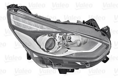 Фара левая (2*H7/LED, электро, с моторчиком, галоген; с лампочкой, вставить цвет: черный) FORD S-MAX 01.15- Valeo 046674