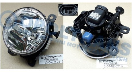 Фото автозапчасти halogen przec.RVI Trafic 14r- /L=P/ Valeo 1304020216