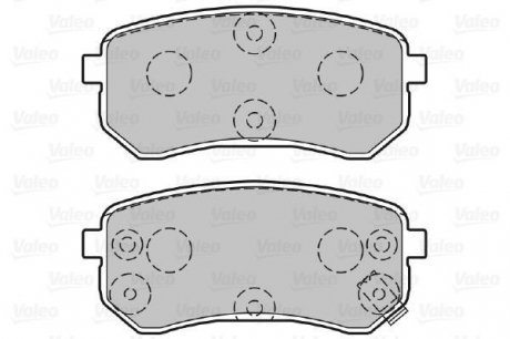 Тормозные колодки дисковые HYUNDAI/KIA i10/Picanto 1,0-1,2 задние 04-17 Valeo 301706 (фото 1)