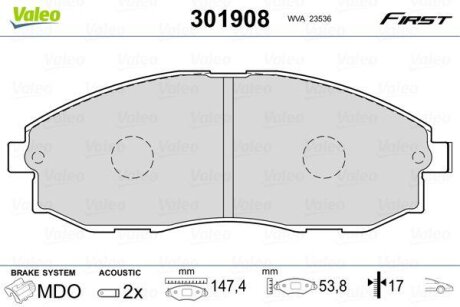 Фото автозапчасти автозапчасть Valeo 301908