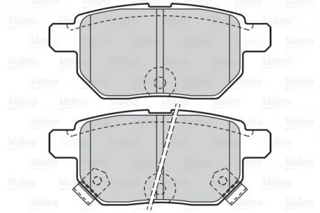 Тормозные колодки дисковые LEXUS/SUBARU/TOYOTA CT/Trezia/Auris/Corolla/Prius/Yaris 1,0-1,8 задние 05- Valeo 302085 (фото 1)