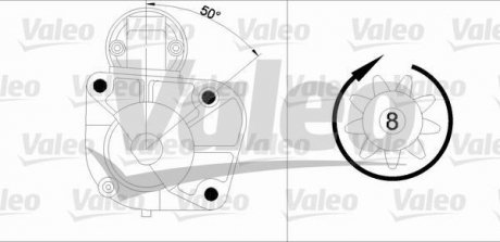 Фото автозапчасти стартер (12В, 0,85кВт) RENAULT CLIO II, KANGOO, KANGOO EXPRESS, LAGUNA I, LAGUNA II, MEGANE I, MEGANE I CLASSIC, MEGANE I COACH, MEGANE III, MEGANE SCENIC, SCENIC I, THALIA I 1. Valeo 455876