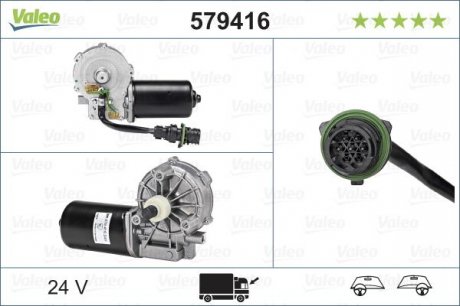 Фото автозапчасти моторчик стеклоочистителей передняя Renault MAGNUM DXi12/DXi13 10.04- Valeo 579416