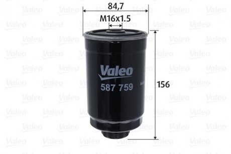 Топливный фильтр CHRYSLER VOYAGER V; DODGE NITRO; JEEP WRANGLER III 2.8D 04.07- Valeo 587759 (фото 1)