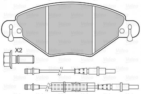Комплект передних тормозных колодок CITROEN C5, C5 I, C5 II 1.6D-2.0D 03.01- Valeo 598419