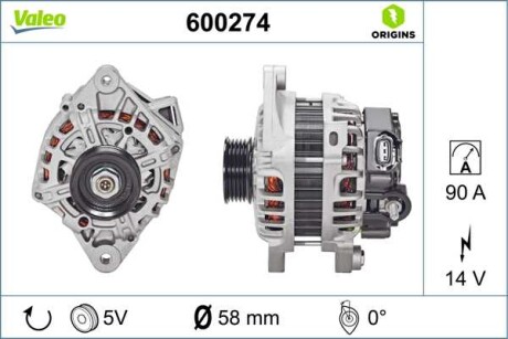 Фото автозапчасти генератор Valeo 600274