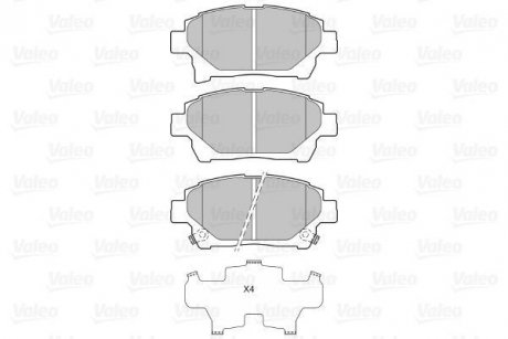 Фото автозапчасти гальмівні колодки, дискове гальмо (набір) Valeo 601060