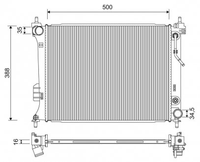 Радиатор основной (автоматический/ручной) HYUNDAI I20 1.2/1.4/1.6 09.08-12.15 Valeo 701254 (фото 1)
