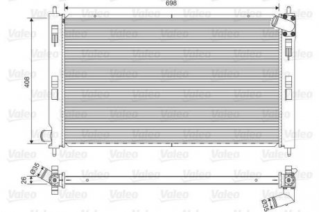 Радиатор основной (ручной) MITSUBISHI ASX, LANCER VIII, OUTLANDER II 1.8D-3.0 11.06- Valeo 701577 (фото 1)