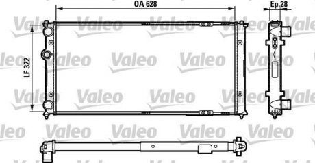 Фото автозапчасти радиатор основной SEAT CORDOBA, CORDOBA VARIO, IBIZA II; Volkswagen CADDY II, POLO, POLO CLASSIC 1.9D/2.0 02.93-01.04 Valeo 731728 (фото 1)