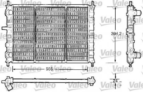 Радіатор двигуна FIAT MULTIPLA 1.9D 04.99-06.10 Valeo 732504