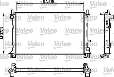 Фото автозапчасти радиатор двигателя FIAT BRAVA; FORD FOCUS I, FOCUS II 1.4-2.0 10.95-09.12 Valeo 732732