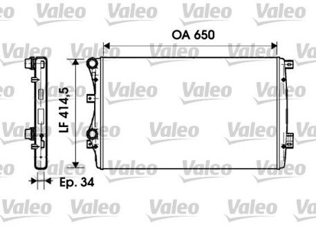 Фото автозапчастини радіатор охолодження Volkswagen Caddy/Golf/Passat/Audi A3/Seat Leon/Altea 1.2-2.0 03-(650x416x34) Valeo 732872