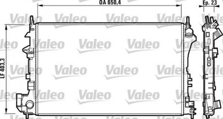 Радіатор основний CADILLAC BLS; HYUNDAI GRAND SANTA FE; OPEL SIGNUM, VECTRA C, VECTRA C GTS; SAAB 9-3 1.6-2.2D 04.02- Valeo 732879